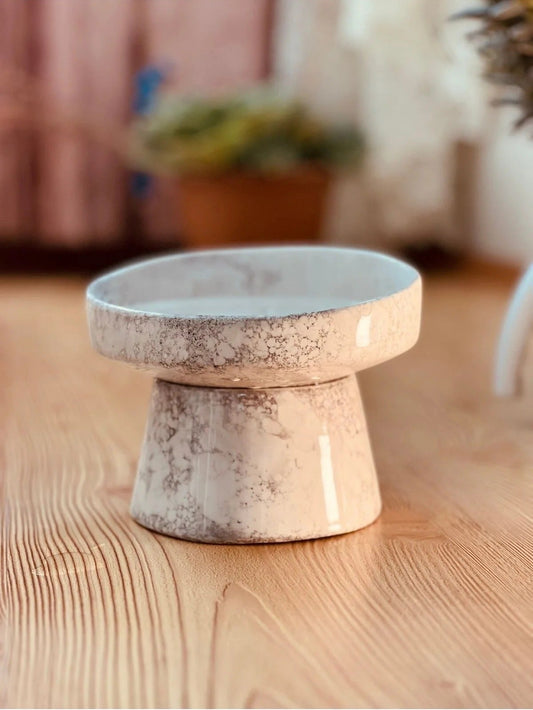 Eğimli Seramik Mama Ve Su Kabı